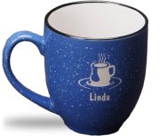 (image for) Blue, 14oz Speckled Bistro Mugs