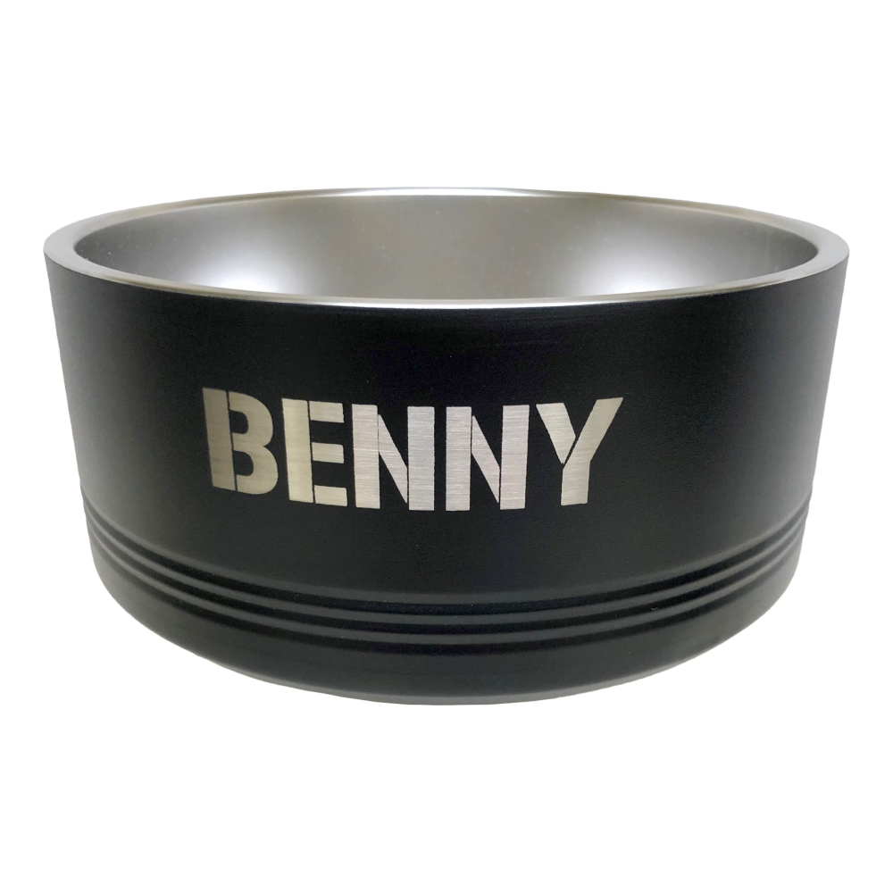 (image for) Black Engraved Pet Bowl - Large