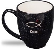 (image for) Black, 14oz Speckled Bistro Mugs