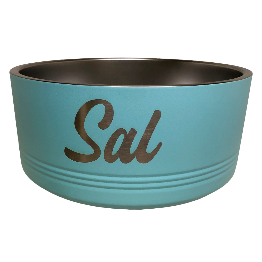 (image for) Teal Engraved Pet Bowl - Large