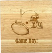 8X8" Solid Oak Cutting Boards, Game Day